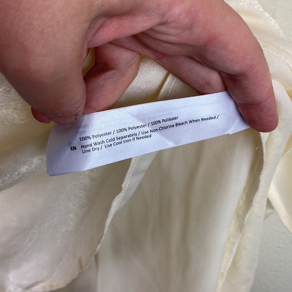 NWT Band of the Free | Cash Ivory Long Sleeve Peasant Satin Top L - Picture 11 of 12